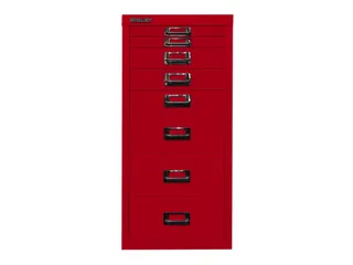 kantoor-ladekast HxBxD 590x279x380mm 8 laden romp kardinaalrood staal - 2