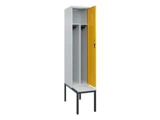 locker met bank,voor scheiding van kleding,HxBxD 2120x400x815mm,1vak - 1