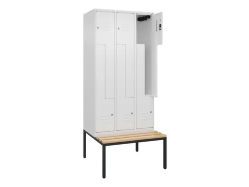 Z-garderobekast,HxBxD 2120x900x815mm,6vak,vak B 300mm,cil.-slot