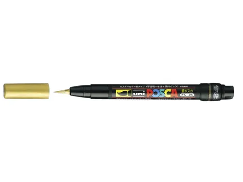 Brushverfstift Posca PCF350 Penseelpunt 1-10mm Goud