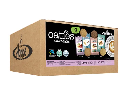 Haverkoek Hoppe Oaties fairtrade koekjesmix 120 stuks