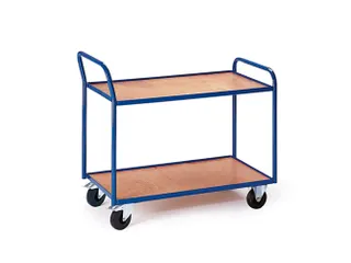 tafelwagen,draagverm. 250kg,2etage(s),laadvl. LxB 790x490mm,houtetage - 1