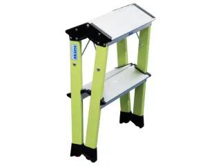 verrijdbaar vouwtrapje,aluminium,groen,bordes HxD 0,45x200m,2x2treden - 3