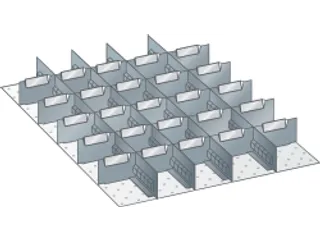 Indelingsmateriaal H 50mm 4gesleufde Lengteverdelers/25dwarsverdelers - 2