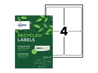 Etiket Avery LR7169-100 99.1x139 mm recycled Wit 400 stuks - 1