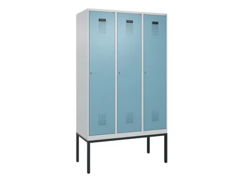 locker,HxBxD 2120x1200x500mm,3vak,vak B 400mm,cil.-slot,voetonderstel