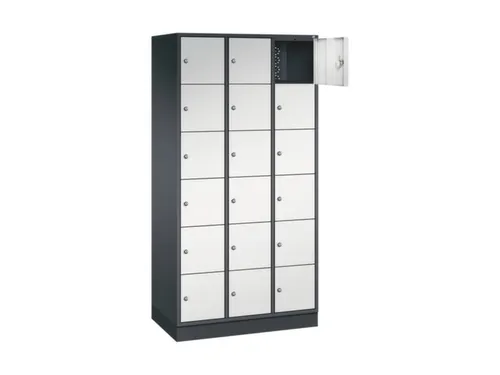 lockerkast,RAL 7021/RAL 7035,HxBxD 1950x920x500mm,3x6vakken,cil.-slot