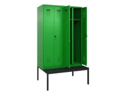 locker met bank,voor scheiding van kleding,HxBxD 2120x1200x815mm,4vak