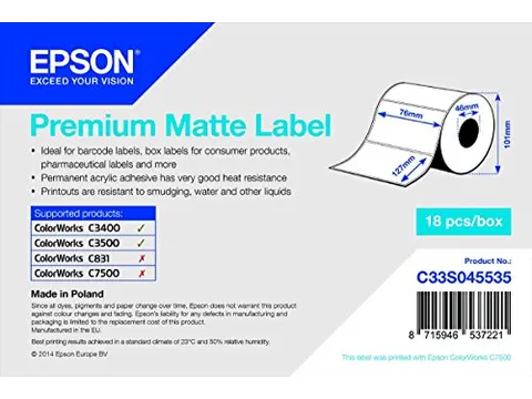 Premium Mat Label 76x127mm 265 Labels