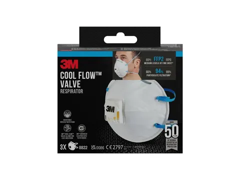 Stofmasker 3M voor schuren 8822 FFP2 met ventiel 3 stuks