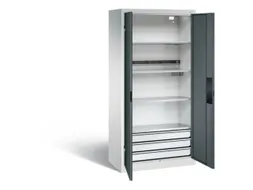 acculaadkast 1950x930x500mm 5stekkerdozen 230V cil.-slot front RAL7016