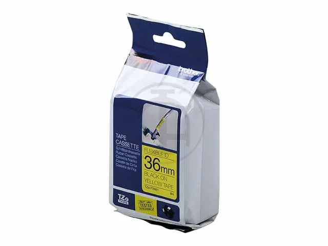 Brother TZE-FX661 tape voor P-Touch 36mm, Zwart op Geel