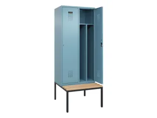 locker met bank,voor scheiding van kleding,HxBxD 2120x800x815mm,2vak - 1