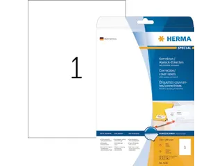Correctie Etiket Herma 4230 210x297mm A4 Wit 25 stuks - 1