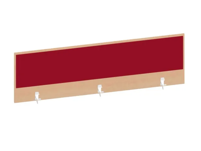 baliepaneel,v. bureau,aanbouw achter,B 1600mm,NE-esdoorn,BN4011-rood