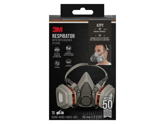 Mondmasker 3M vervangbare filters 6002KIT-1 A2P2