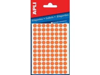 Apli Ronde Etiketten Ø8mm Fluor Oranje - 1