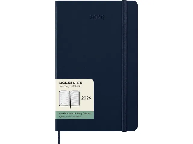 Agenda 2026 Moleskine Weekly Planner 7dag/1pagina Large Sapphire Blauw