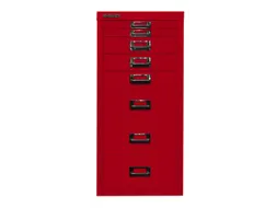 kantoor-ladekast HxBxD 590x279x380mm 8 laden romp kardinaalrood staal