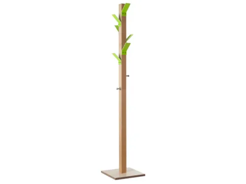 Staande Kapstok 6Jas-/2Tashaken Hout/polystyreen Naturel/groen