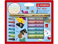 Viltstift STABILO Trio deco metallic assorti etui à 8 stuks