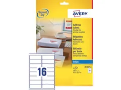 Etiket Avery J8162-10 99.1x33.9mm Inkjet Wit 160 stuks