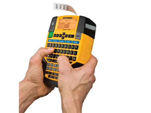 Labelprinter Dymo Rhino 4200 industrieel azerty 19mm geel in koffer