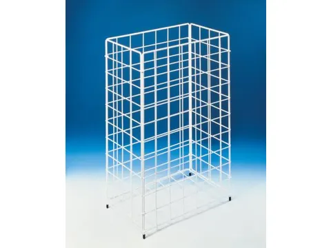 prullenmand,25l,HxBxD 360x300x180mm,romp staal wit,met draadgaas