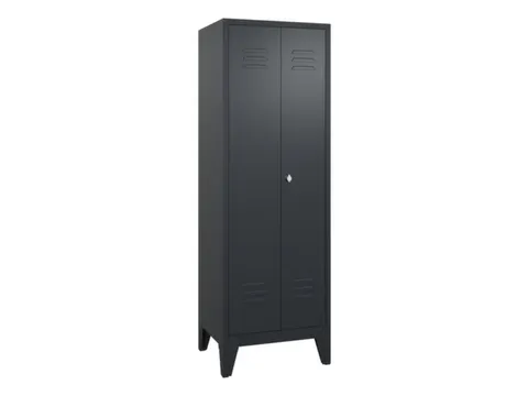 lockerkast,HxBxD 1850x610x500mm,2vak,romp RAL7021,front RAL7021