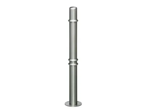 Afzetpaal Rvs Ø76mm Met Bodemplaat Schuifmontage