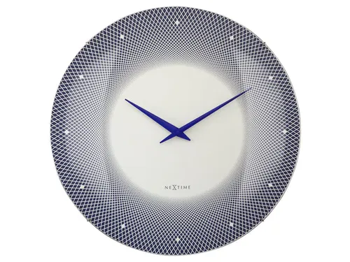 Wandklok Nextime dia 50cm bolvormig glas blauw kunststof Deep