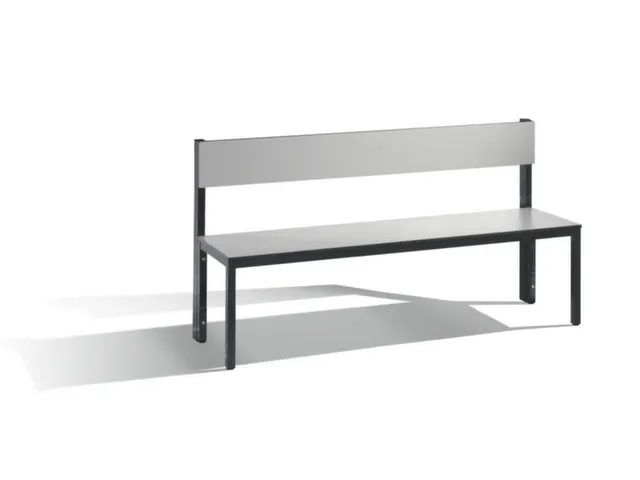 omkleedbank,HxLxD 796x1500x407mm,HPL zilvergrijs,frame staal RAL7021