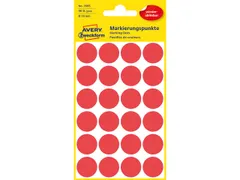 Etiket Zweckform 18mm rond blister 4 vel a 24 et. rood Non-permanent