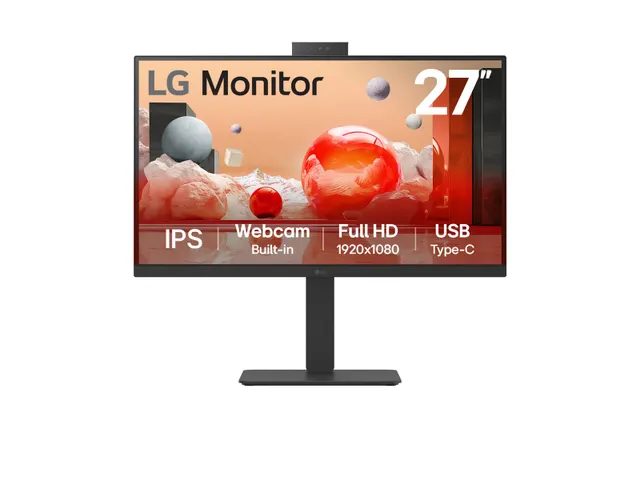 LG 27BA850-B Full HD IPS Monitor 27 inch Zwart USB Type-C en Webcam