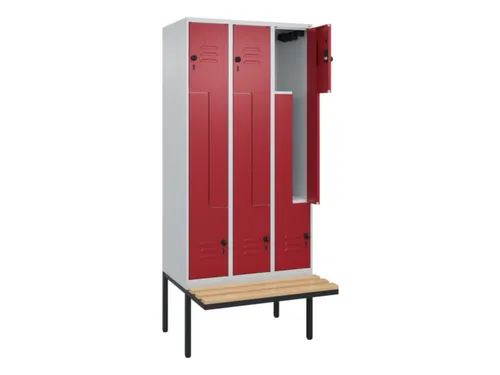 Z-garderobekast,HxBxD 2120x900x815mm,6vak,vak B 300mm,draaigrendel