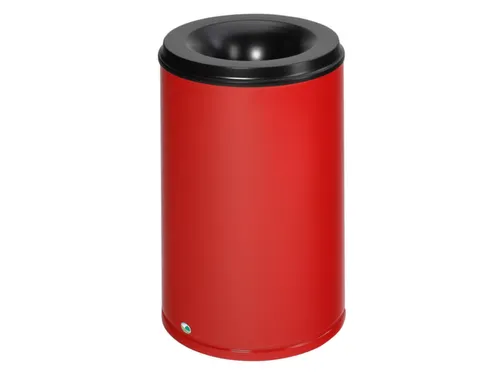 prullenmand zelfblussend 110 liter HxØ 750x465mm kop zwart rood