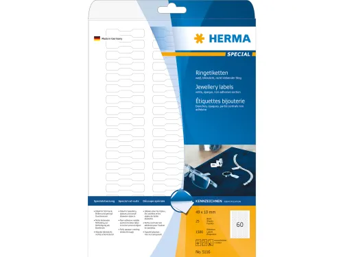 HERMA 5116 Ringetiketten 10x49mm A4 Wit 1500 stuks