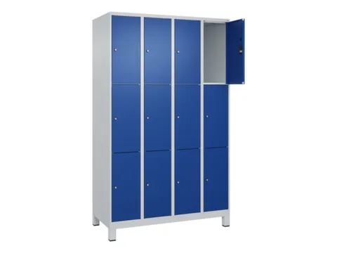 lockerkast,HxBxD 1950x1200x500mm,4x3vakken,vak B 300mm,cil.-slot