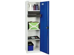 Materiaalkast 1800x500x500mm 3legborden Uitschuifbaar 2laden Ral5010