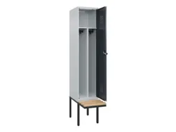 locker met bank,voor scheiding van kleding,HxBxD 2120x400x815mm,1vak