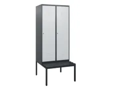 locker met bank,HxBxD 1950x800x815mm,2vak,vak B 400mm,cil.-slot