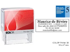 Tekststempel Colop Printer 30 +bon 5regels 47x18mm blauw