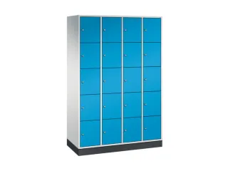 lockerkast,RAL 7035/RAL 5012,HxBxD 1950x1220x500mm,4x5vakken,cil.-slot - 2