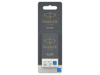 Inktpatroon Parker Quink uitwasbaar blauw blister à 5 stuks - 2