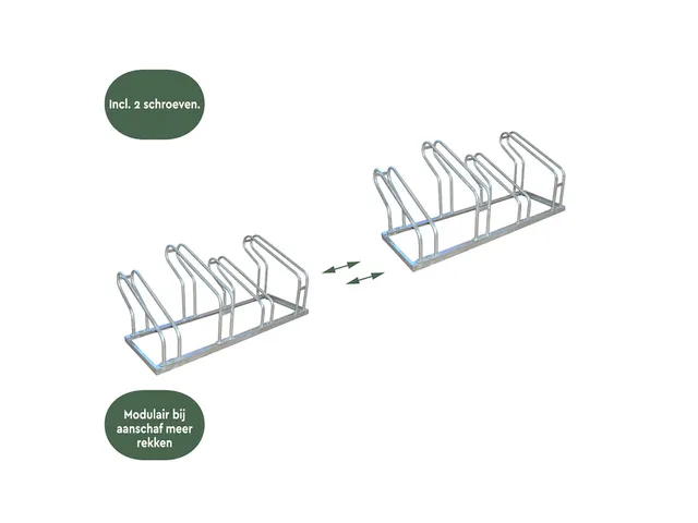 Fietsenrek BRASQ 4 fietsen BS400 zilver