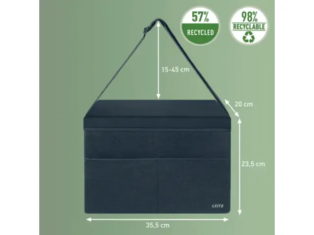 Leitz Stoffen Compacte Hot Desking Opbergtas met deksel grijs