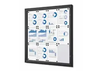 OUTLET Vergrendelbaar Mededelingenbord Indoor/ Outdoor 12xA4 Zwart - 1