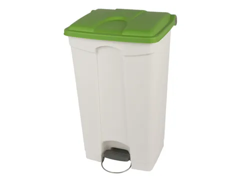 pedaalemmer,1x90l,HxBxD 820x500x412mm,romp PP wit,deksel PP groen