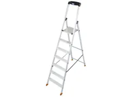trapladder,eenzijdig,7treden,bordes met profiel,Stand H 1,5m