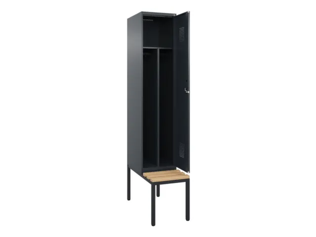 locker met bank,voor scheiding van kleding,HxBxD 2120x400x815mm,1vak